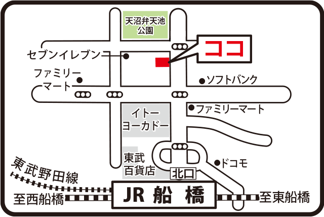 船橋北口接骨院マップ